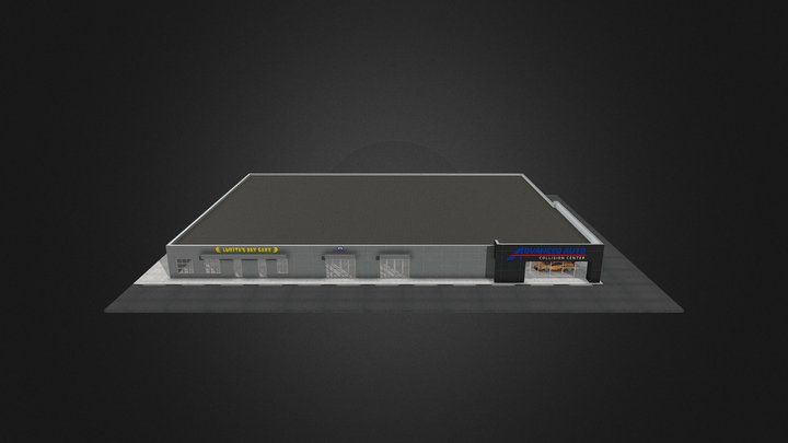 Advance Auto Collision Center Metal Building 3D Model