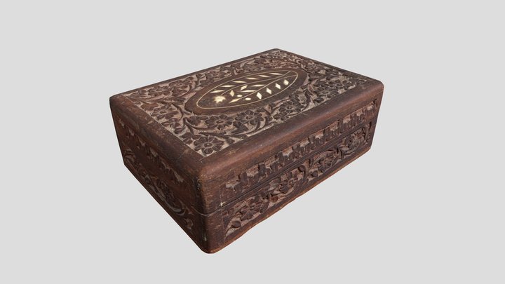 Game Ready Wooden Jewlery Box, PBR Calibrated 3D Model