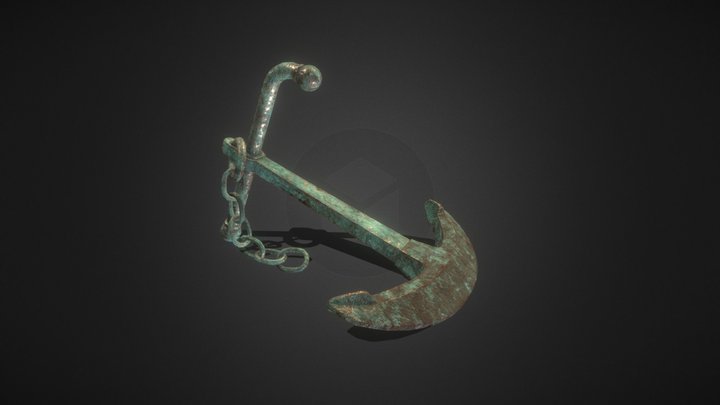 Old Bronze Anchor 3D Model