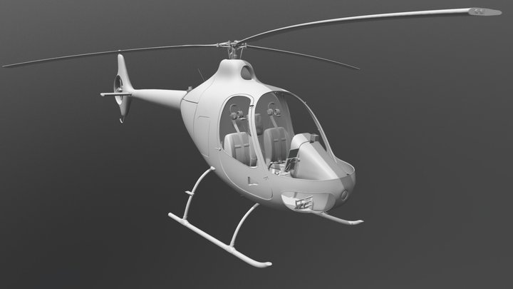 Guimbal Cabri G2 Helicopter 3D Model
