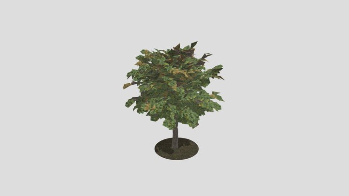 Low Poly Broadleaf Autumn Tree – Kostenloses 3D-Modell STL