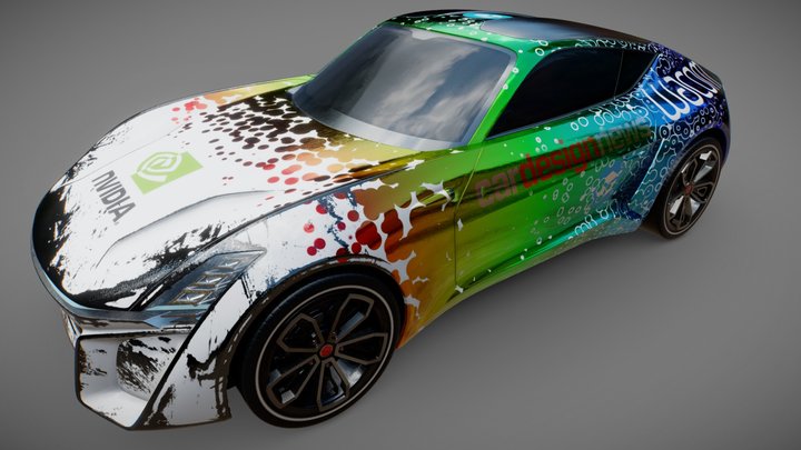 X-TAON Competition - RGB/Procedural Spectrum Car 3D Model