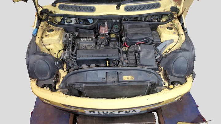 Mini 2002 under bonnet scan 3D Model