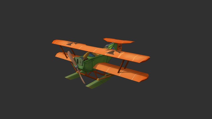 WW1 Plane Hansa-Brandenburg 3D Model
