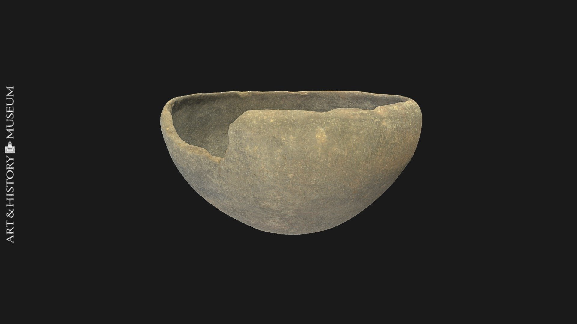 Bowl with conical base and receding rim