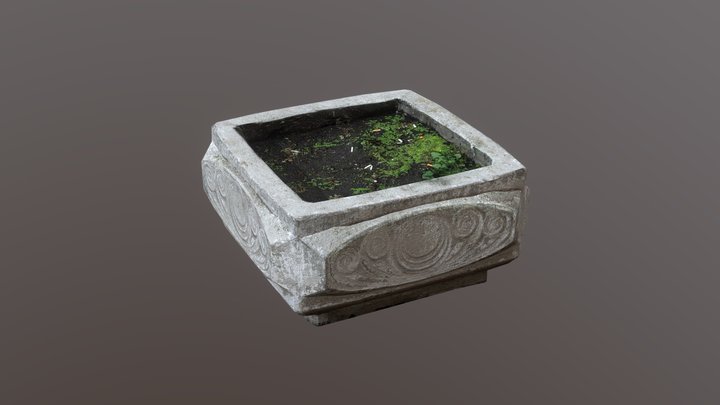Concrete cube vase 3D Model