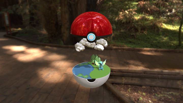 Totodile in Pokeball - Download to see full 3D Model