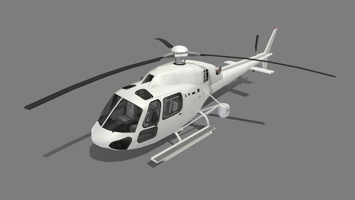 Eurocopter AS355 Ecureuil 2 Static Low Poly 3D Model