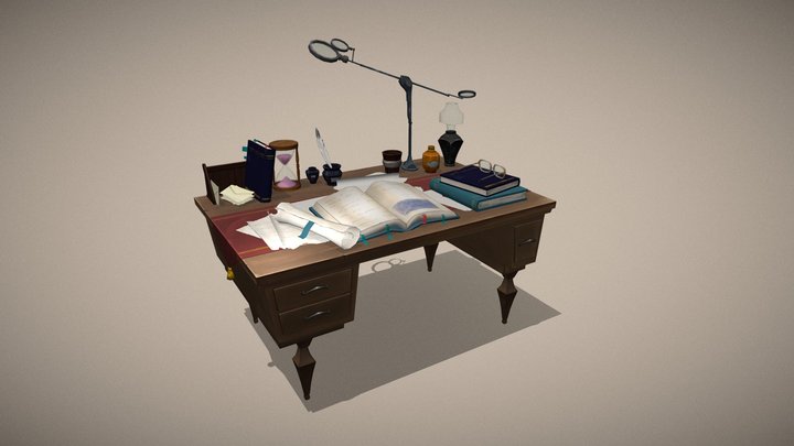 Stylized desk 3D Model