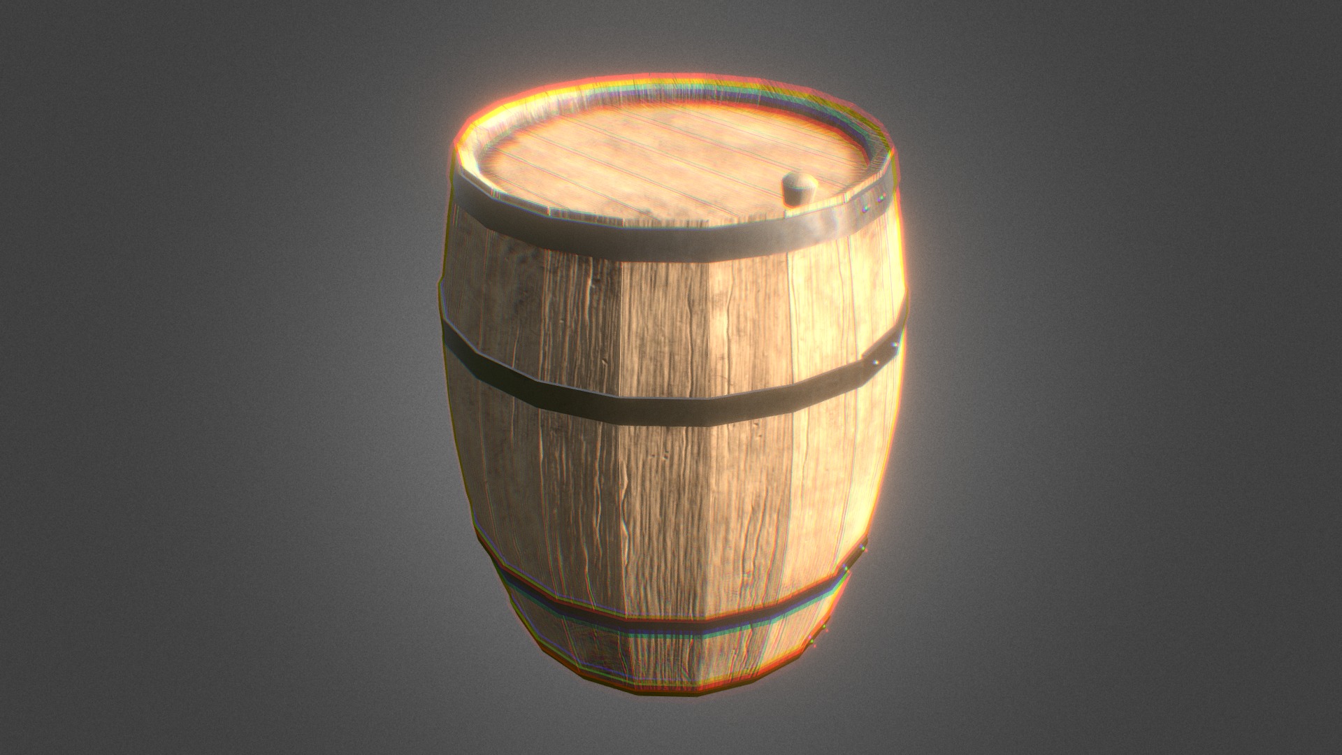 3D model Barrel - This is a 3D model of the Barrel. The 3D model is about a gold and red can.