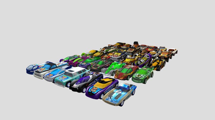 Planet Hot Wheels Highway 35 Cars 3D Model