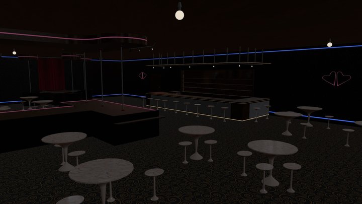 Strip Club inside interior 3D Model