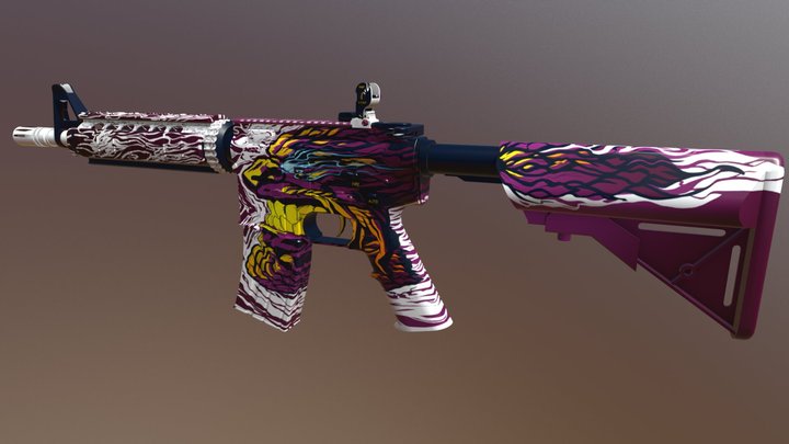 M4 cs go skin Bezerking 3D Model