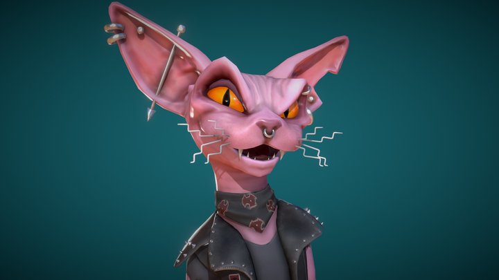 Punk Cat 3D Model