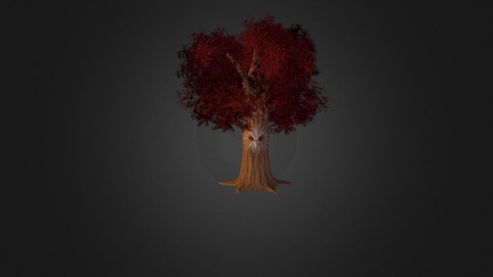 Mysterious Tree with Bird Spirit 3D Model