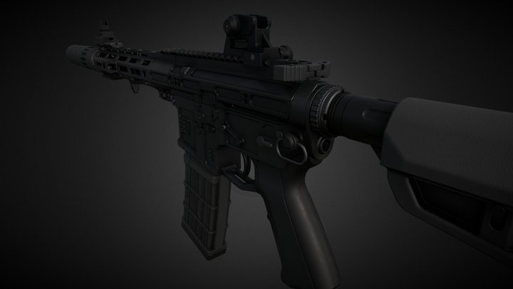 Modern Assault Rifle - AR 15 3D Model