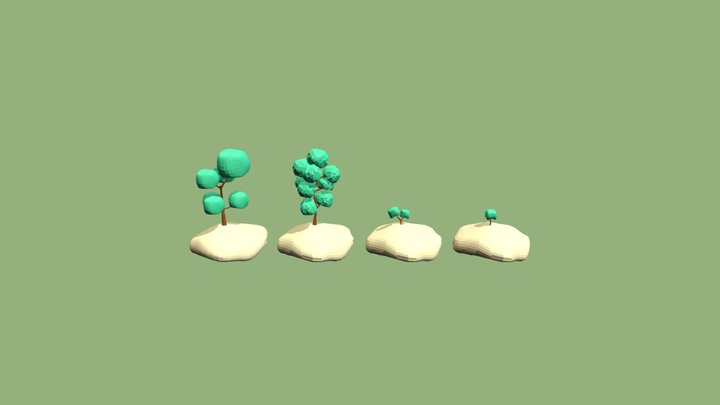 Low Poly Plain Foliage Pack 3D Model