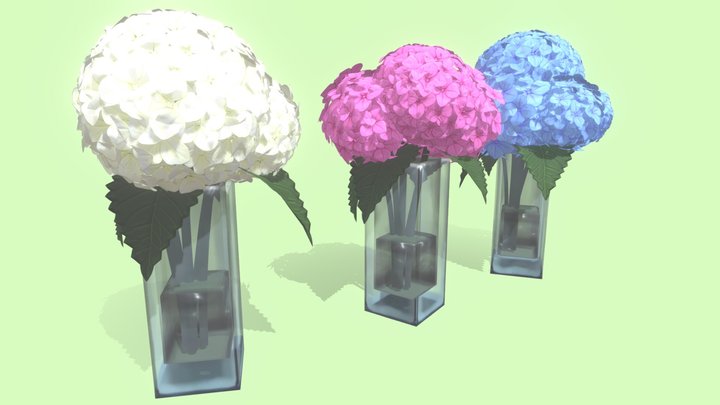 Happy Mothersday! - Hydrangea Bouquets 3D Model