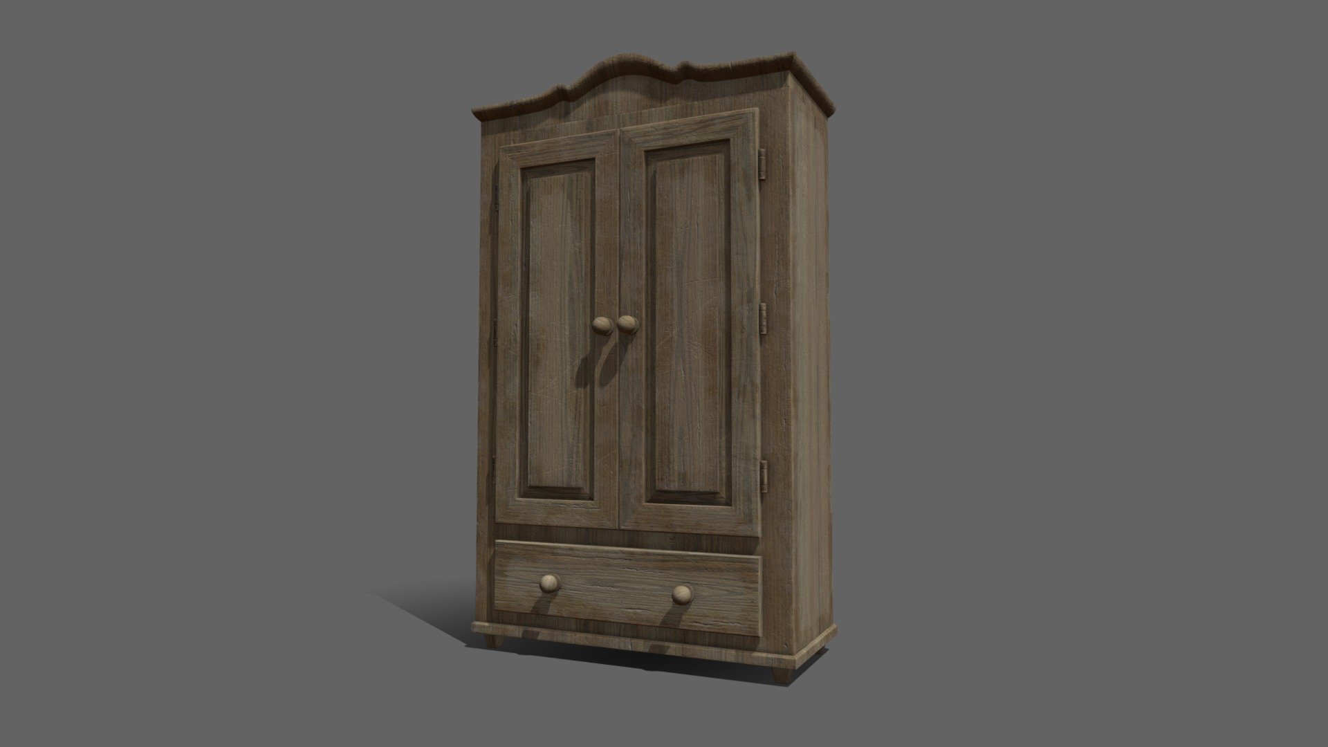 Old Wooden Wardrobe 3D model by Dumokan Art (dumokanart) [cde99ac