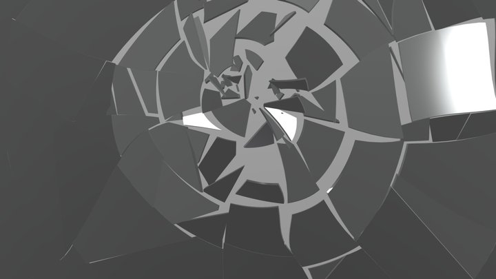 Breaking Glass Window 3D Model
