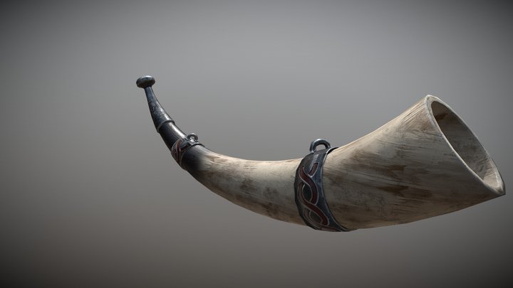 Viking war horn 3D Model
