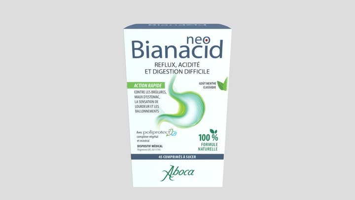 NeoBianacid - 45 comprimés - Menthe 3D Model