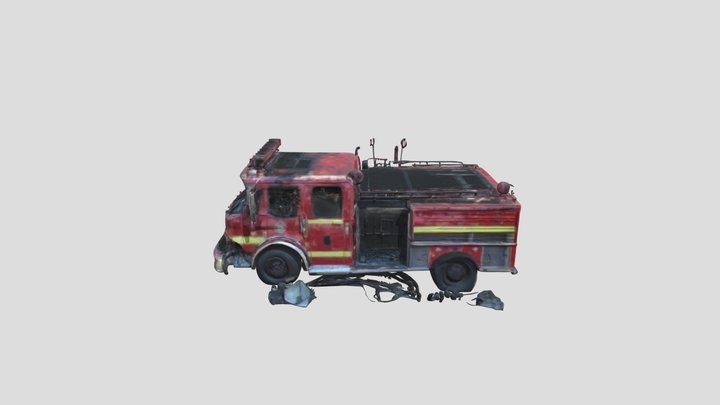 Broken Fire Truck 3D Model