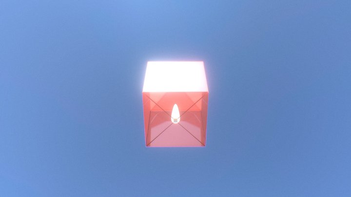 Red Lantern (Sky Lantern) 3D Model