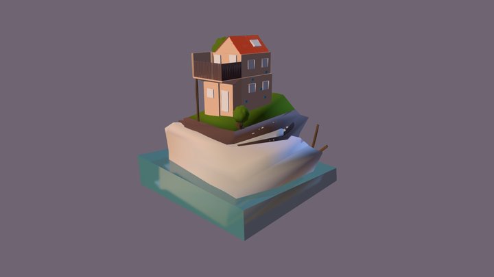 La maison dans l'eau 3D Model