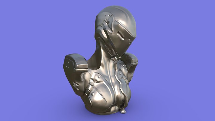 3D Printable Wacom Pen Holder - Female Cyborg