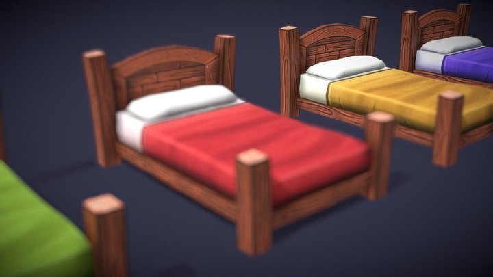 Stylized Bed 3d Models Sketchfab