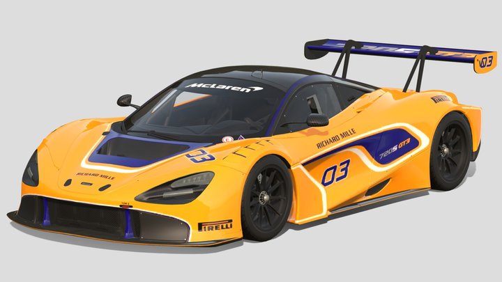 2019 McLaren 720S GT3 – Gratis 3D-model STL