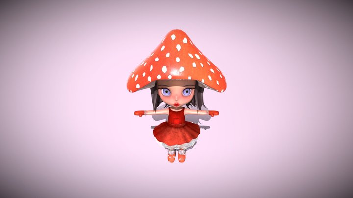 "Twig" the toadstool girl 3D Model
