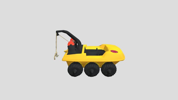 Yellow_toy_crane_truck 6 wheels_obj – Free 3D Model STL