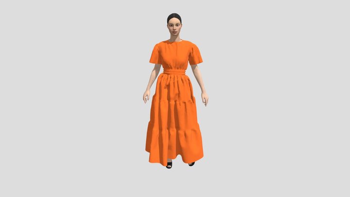 Orange Dress 3D Model