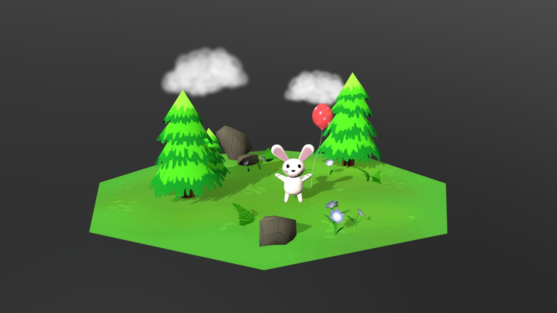 Bunny & Balloon - 3D model by Steph (@StephC.Art) [cdfb66b] - Sketchfab