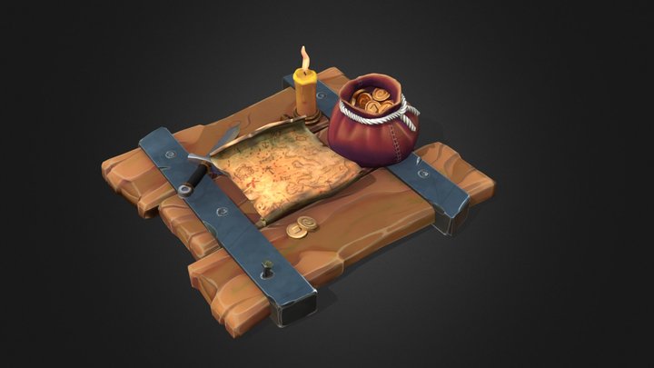 Treasure map 3D Model