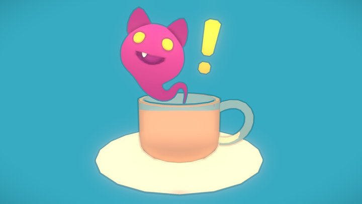 Ghosty and his Tea Cup! 3D Model
