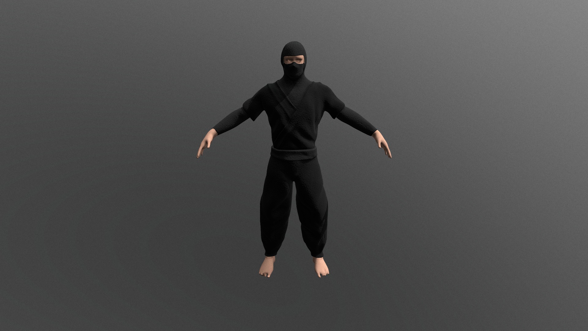 3D model Ninja TEST - This is a 3D model of the Ninja TEST. The 3D model is about a man in a garment.