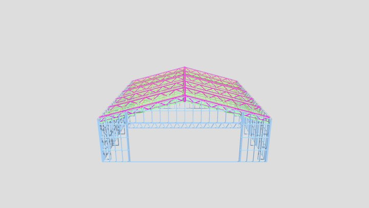 12m x 12m Smart Steel Hangar 3D Model