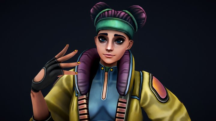 Handpaint - Girl 02 3D Model