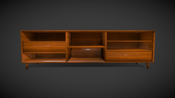 Retro TV Stand 3D Model
