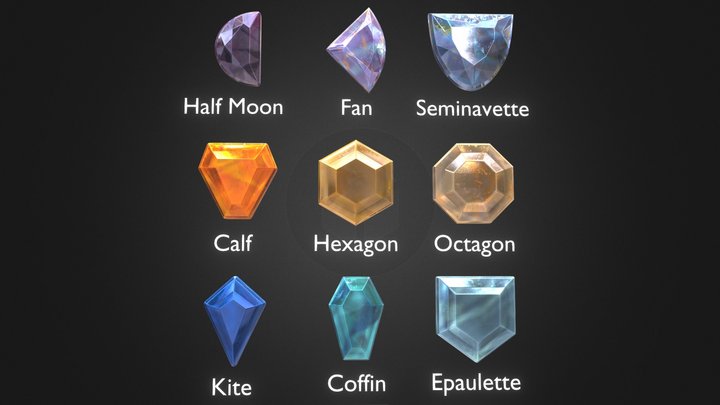 Diamond Gem Shape Set - 2 Collectibles