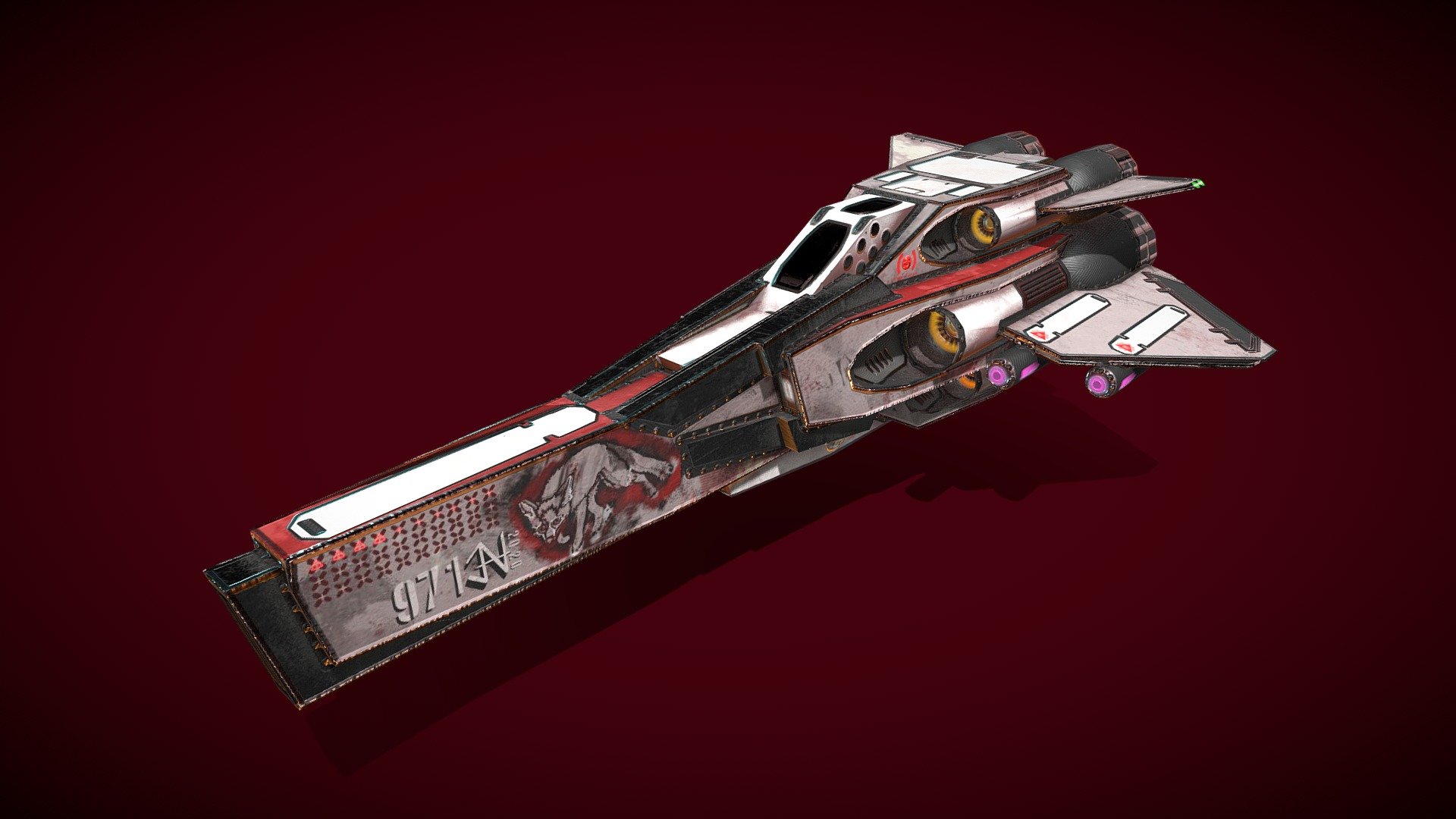 Colonial Fighter "Red Fox" - Download Free 3D model by jah3d [ce02fd9 ...