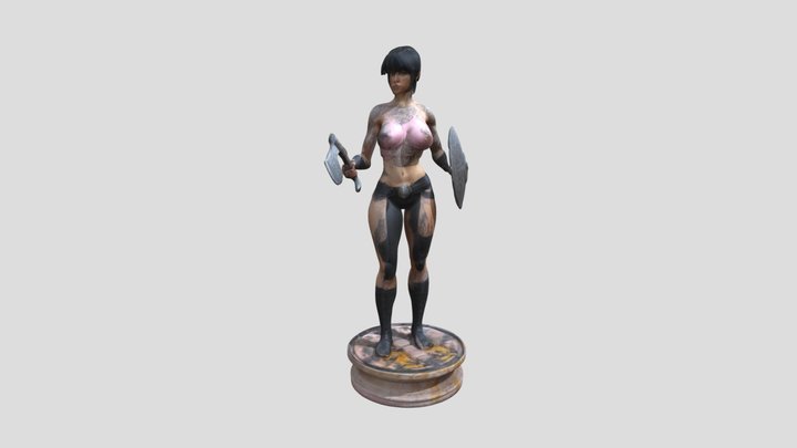 Warrior Statue Sketch 3D Model
