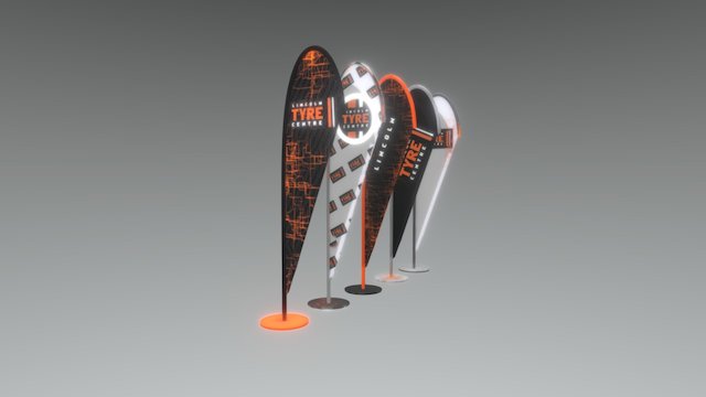 [Animated] Flag Lincoln Tyre Center 3D Model