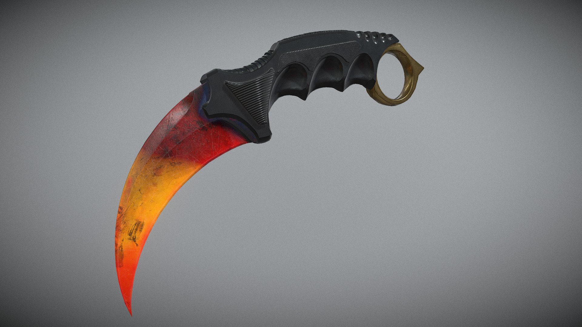 Karambit - Fire - 3d Model By Badtrip (@badtripbg) [ce05821] - Sketchfab