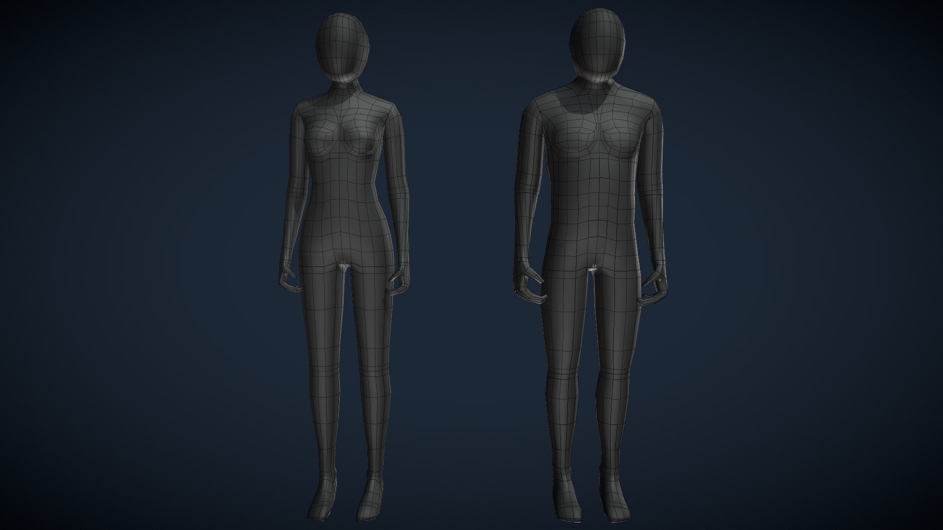 Rigged low male & female figures. (Blender) - Download Free 3D model by Drazen (@drazenk) [ce06046]