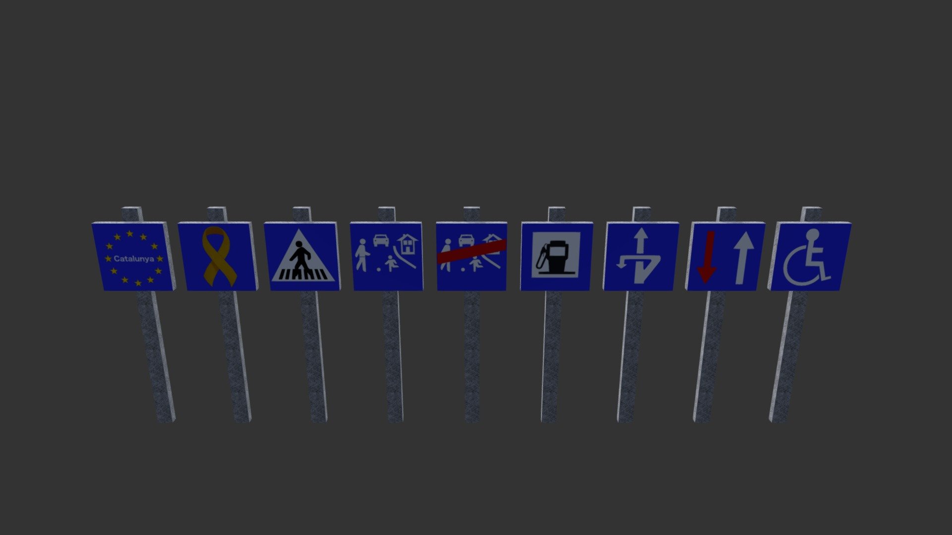 Simple square traffic asset - Download Free 3D model by dimoni [ce0a722 ...