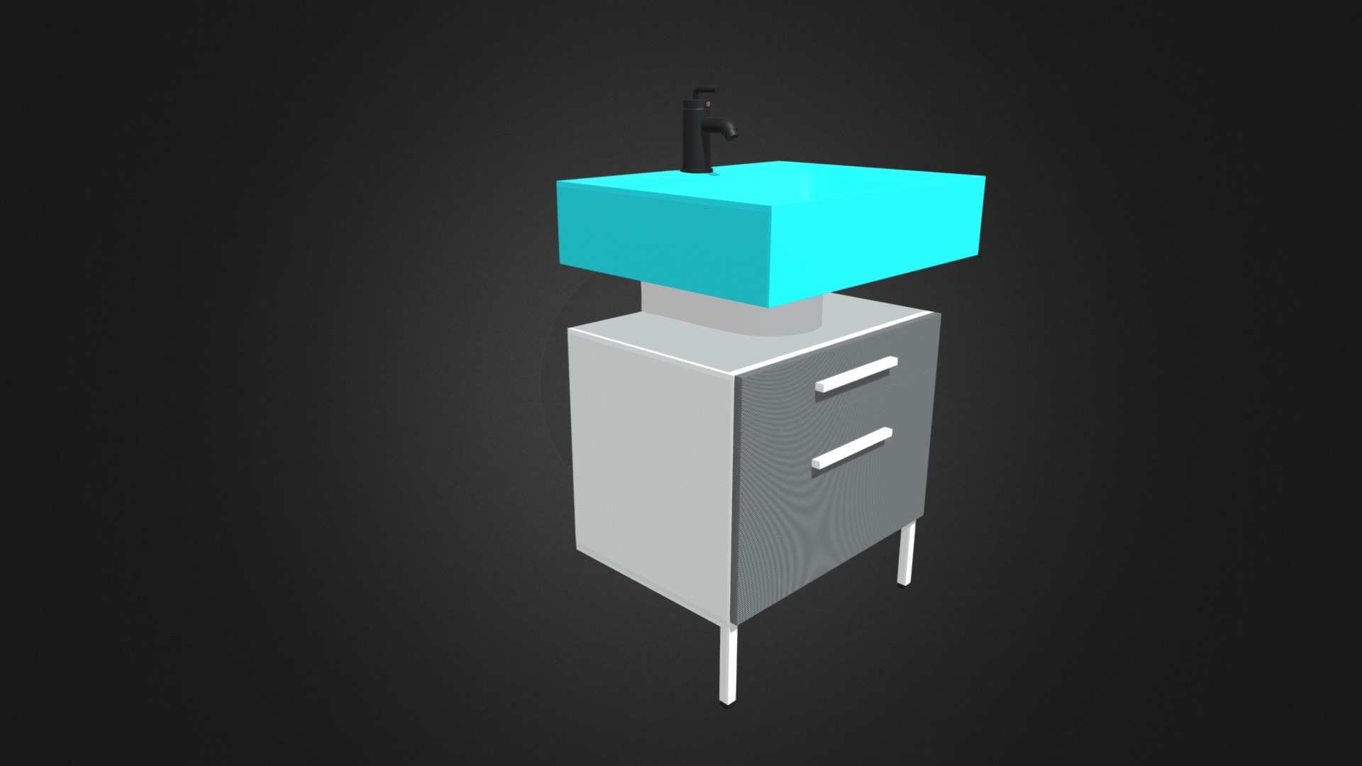 3D model Blue Glass Sink - This is a 3D model of the Blue Glass Sink. The 3D model is about a box with a blue screen.